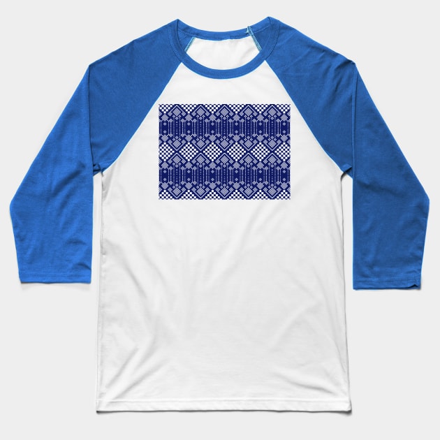 beautiful blue and white Baseball T-Shirt by noke pattern